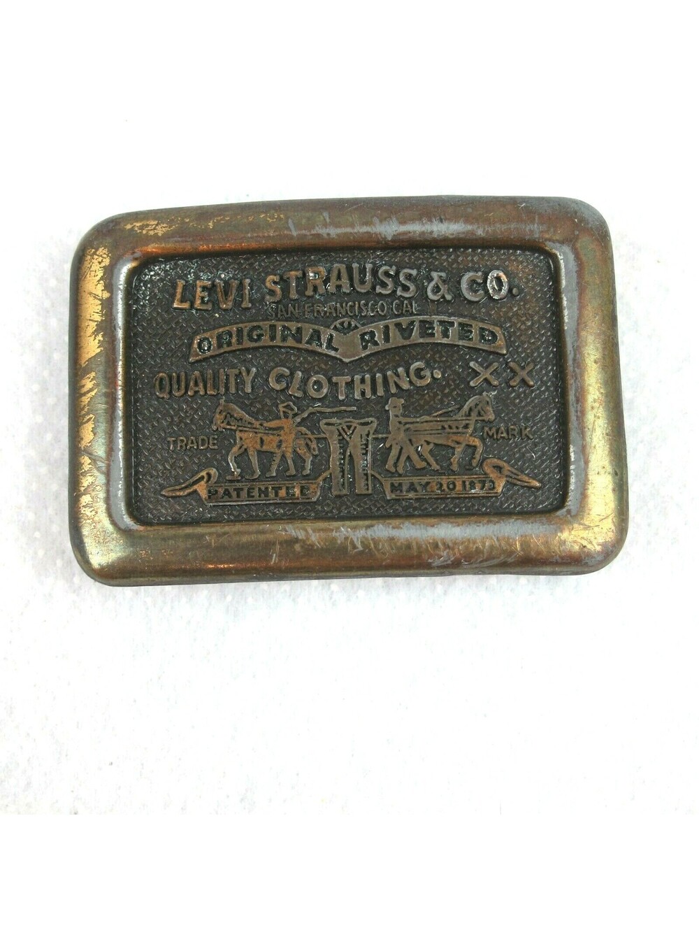 Vintage Levi Strauss Co Belt Buckle Brasstone Metal Levis Jeans Clothing Century